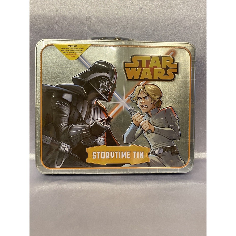 Star Wars Storytime Tin W/Storybook,Coloring,Activity Book Stickers Poster NEW